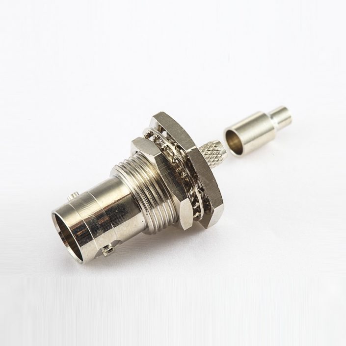 RG179/1.5C-2VBNC連接器壓接母180度面板安裝前鎖穿墻75ohm RG179/1.5C-2VBNC連接器壓接母180度面板安裝前鎖穿墻75ohm