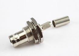 BNC連接器母直式穿墻壓接RG58/RG142其他銅鍍鎳標準50Ω/75Ω