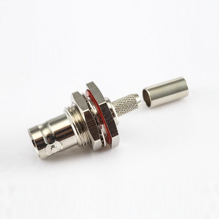 BNC母頭直式帶螺母壓接RG58/RG142電纜 BNC母頭直式帶螺母壓接RG58/RG142電纜