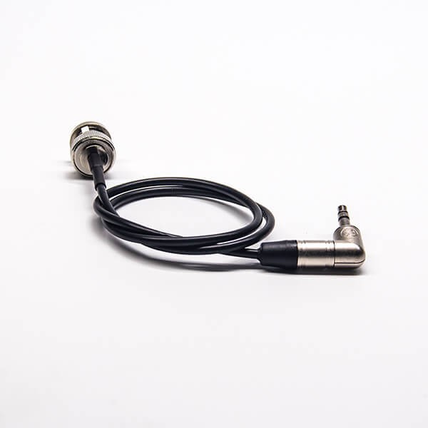 BNC轉3.5mm線75ohm BNC直式公頭轉紐崔克90度3.5mm接頭接RG174線40CM