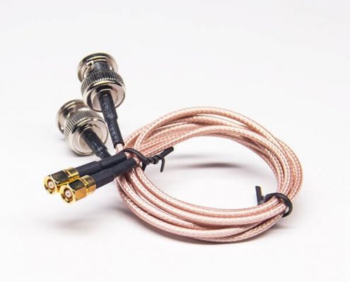 BNC同軸電纜線(xiàn)BNC公頭轉(zhuǎn)SMC 公頭接RG316線(xiàn)長(zhǎng)50cm