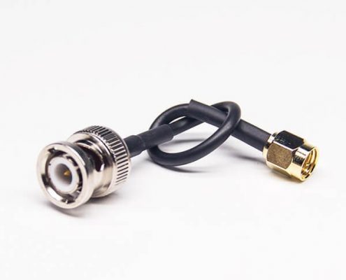 BNC轉(zhuǎn)SMA射頻線(xiàn)BNC公轉(zhuǎn)SMA公接RG174線(xiàn)長(zhǎng)10cm