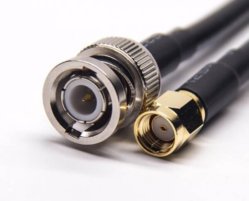 BNC信號線180度直式公頭轉SMA反極公頭直式同軸線纜接RG223 RG58