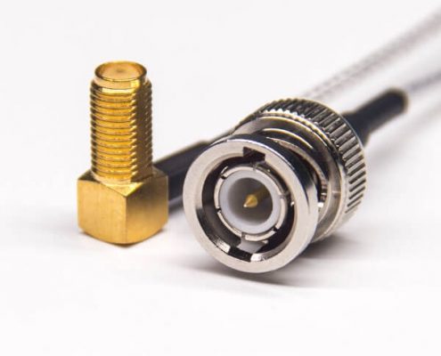 BNC線接口公頭直式轉SMA彎式母頭同軸線纜及RG316