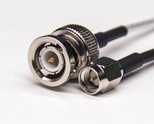 直插式SMA接口公頭鍍鎳轉BNC直式公頭接RG316線