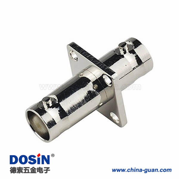 BNC母轉母雙通直通 高頻 帶法蘭盤 射頻轉接頭50歐姆